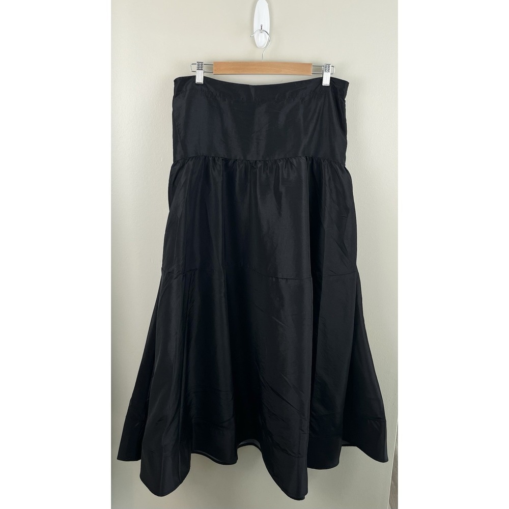 Free People Emery Drop Waist Midi Skirt Fairy Goth Grunge Festival Black XL - Picture 4 of 10